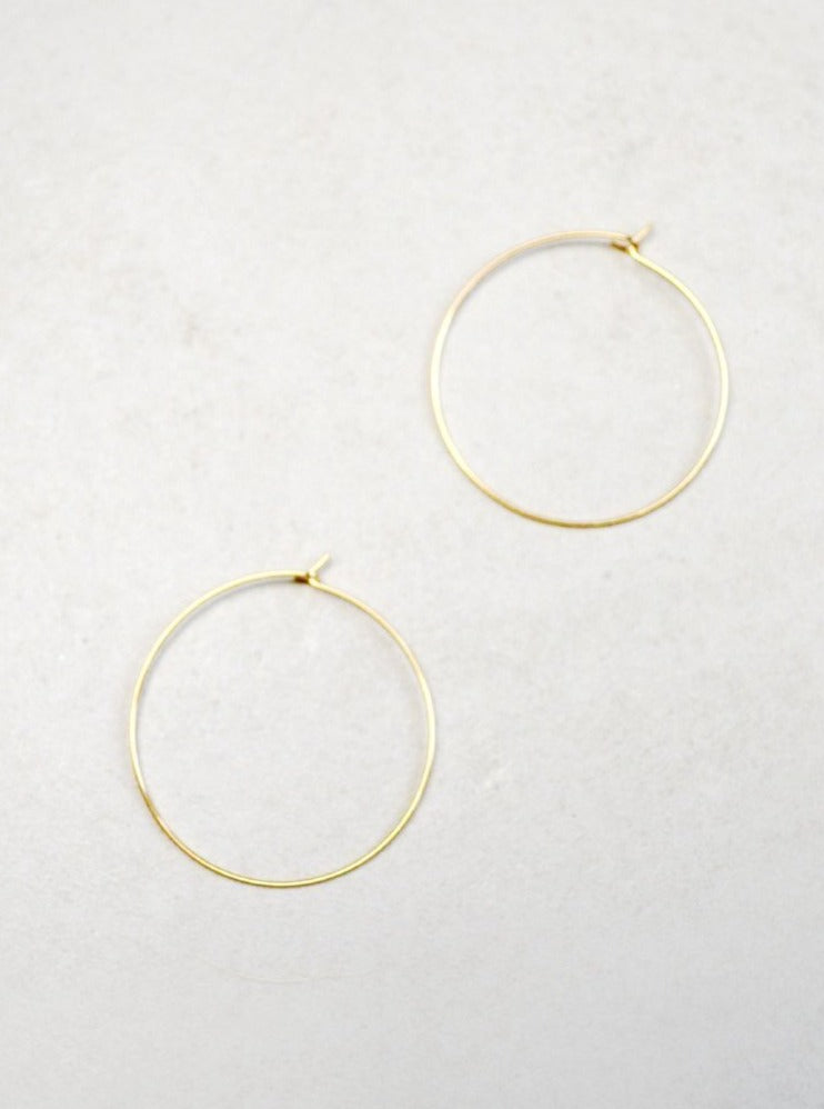 Gold Hoop Earrings, 14k gold filled hoops, medium gold hoops, minimalist earrings, thin gold hoops