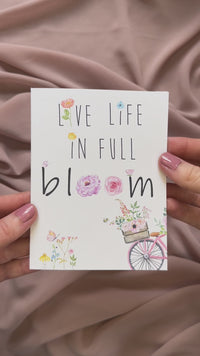 live life in full bloom greeting card