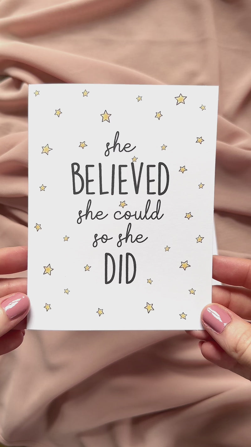 she believed she could so she did greeting card
