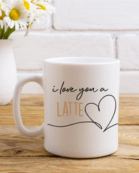 i love you a latte ceramic coffee mug, 11 oz high quality coffee mug