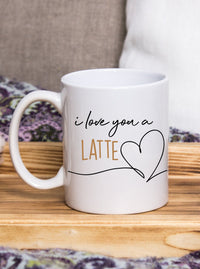 i love you a latte ceramic coffee mug, 11 oz high quality coffee mug