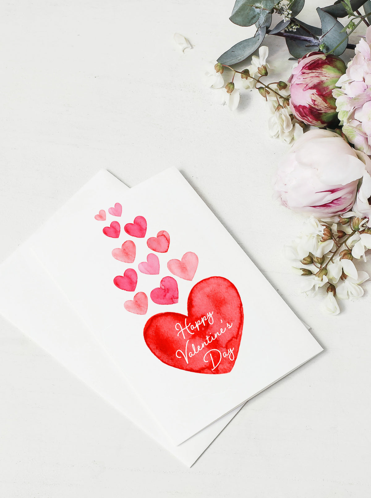 Happy Valentine's Day Hearts Card Set,Galentines Day Card for friend,Happy Valentine's Day Pink Heart Card Set,VDay Card for Her,Made in USA