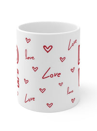 love hearts coffee mug