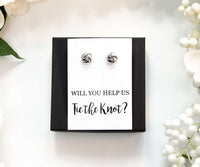 Tie the Knot Earrings Bridesmaid Proposal Gift,Personalized Bridal Party Gift Ideas,Bridesmaid Wedding Jewelry