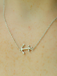 Anchor Charm Pendant on Sterling Silver 925 Delicate Chain 