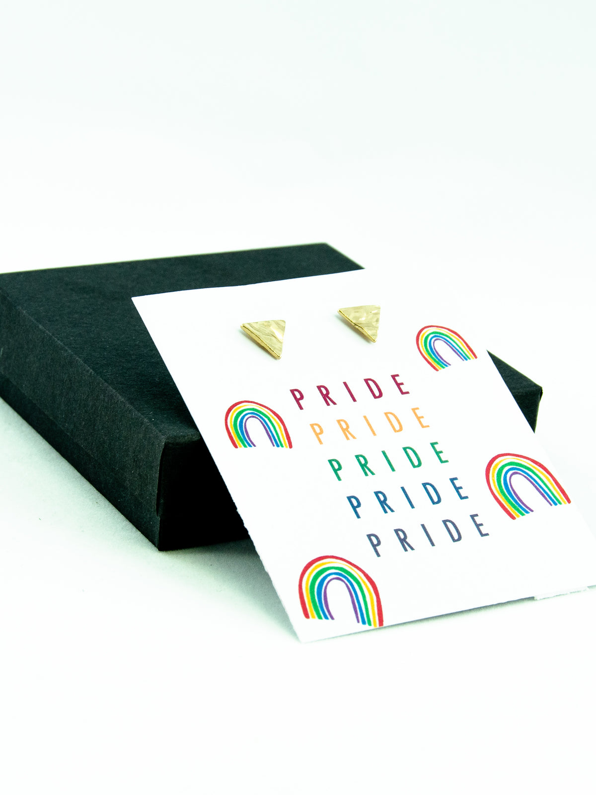 Happy Pride Month LGBTQ Traingle Stud Earrings Gift, LGBTQ Pride Jewelry Gifts, Love is Love, Gay Pride Rainbow Earrings