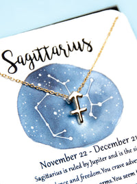 gold sagittarius zodiac astrological necklace gift for women