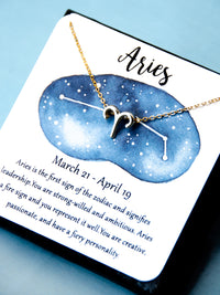 Zodiac Aries Astrological Horoscope Necklace Gift