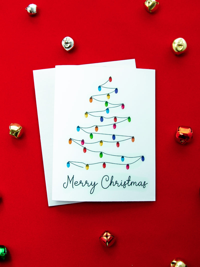 Merry Christmas Tree Card Set,Holiday Chrismas Tree Cards,Handmade Holiday Greeting Cards,Holiday Season Greetings Tree Card,Made in USA