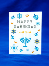 Happy Hanukkah Greeting Card Set,Hanukkah Card Pack,Holiday Greeting Card,Hanukkah Menorah Card, Hanukkah Dreidel Card, Made in USA
