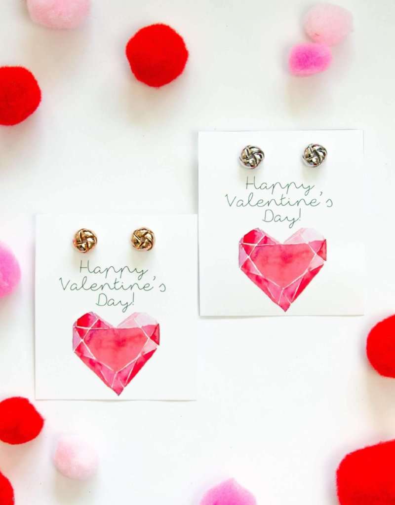 Valentine's Day gifts for women Cute Galentines Day Gift Earring Card