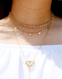 multi-layered gold boho festival style necklace