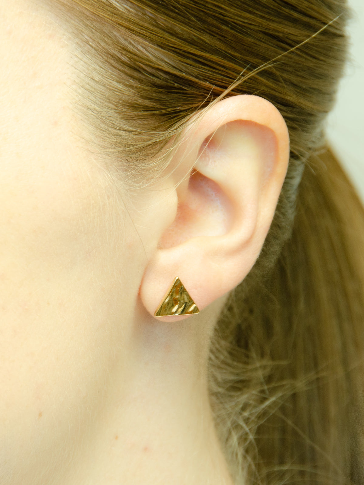 small gold triangle fashion stud earrings, geometric triangle stud 