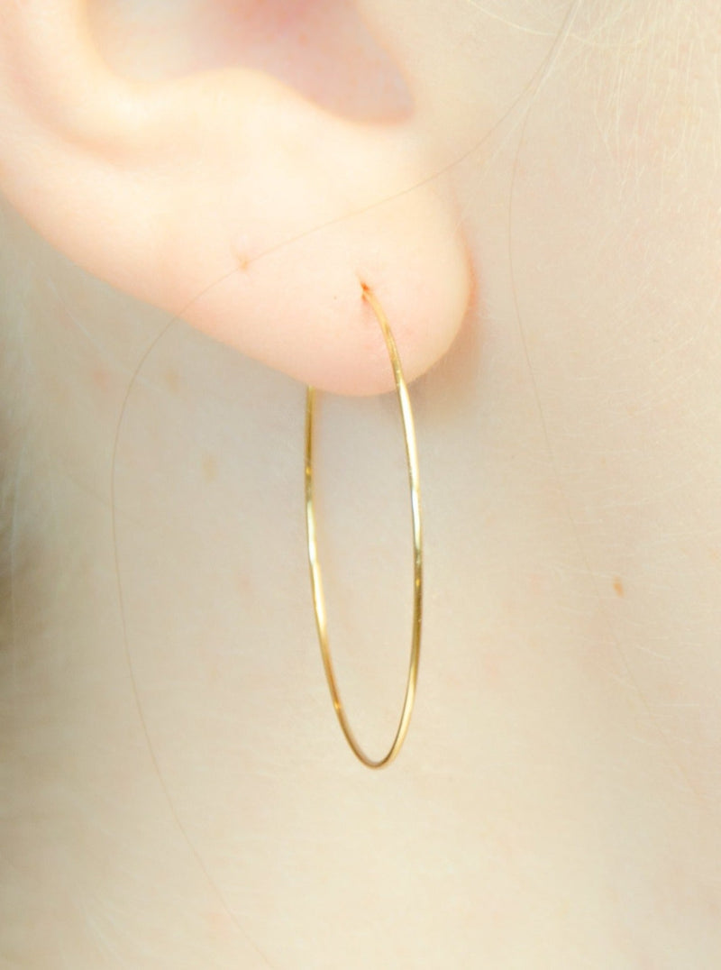 Gold Hoop Earrings, 14k gold filled hoops, medium gold hoops, minimalist earrings, thin gold hoops
