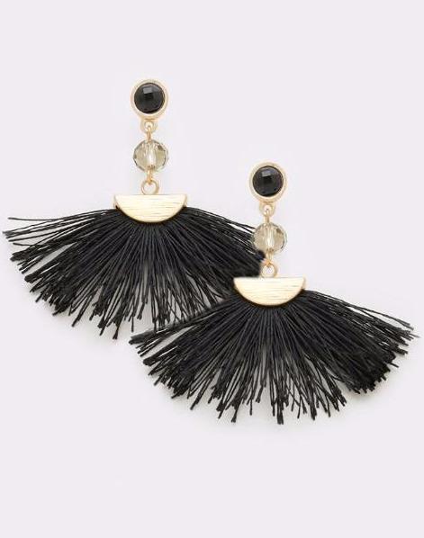 Trendy fashionable stylish fan drop earrings