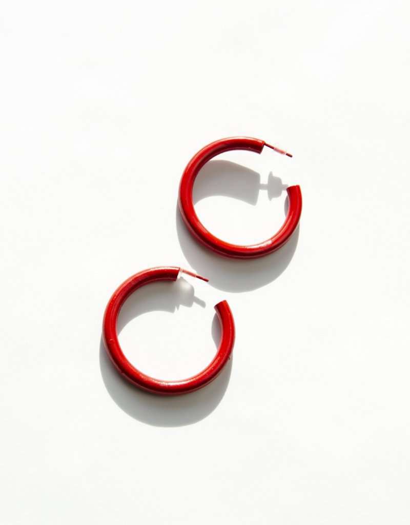 trendy light weight red hoops