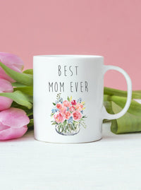 Best Mom Ever Mother's Day Mug,Happy Mother's Day Gift,Gift for Mom,Mom Floral Spring Coffee Mug,Mother's Day Mug for friend,Made in USA