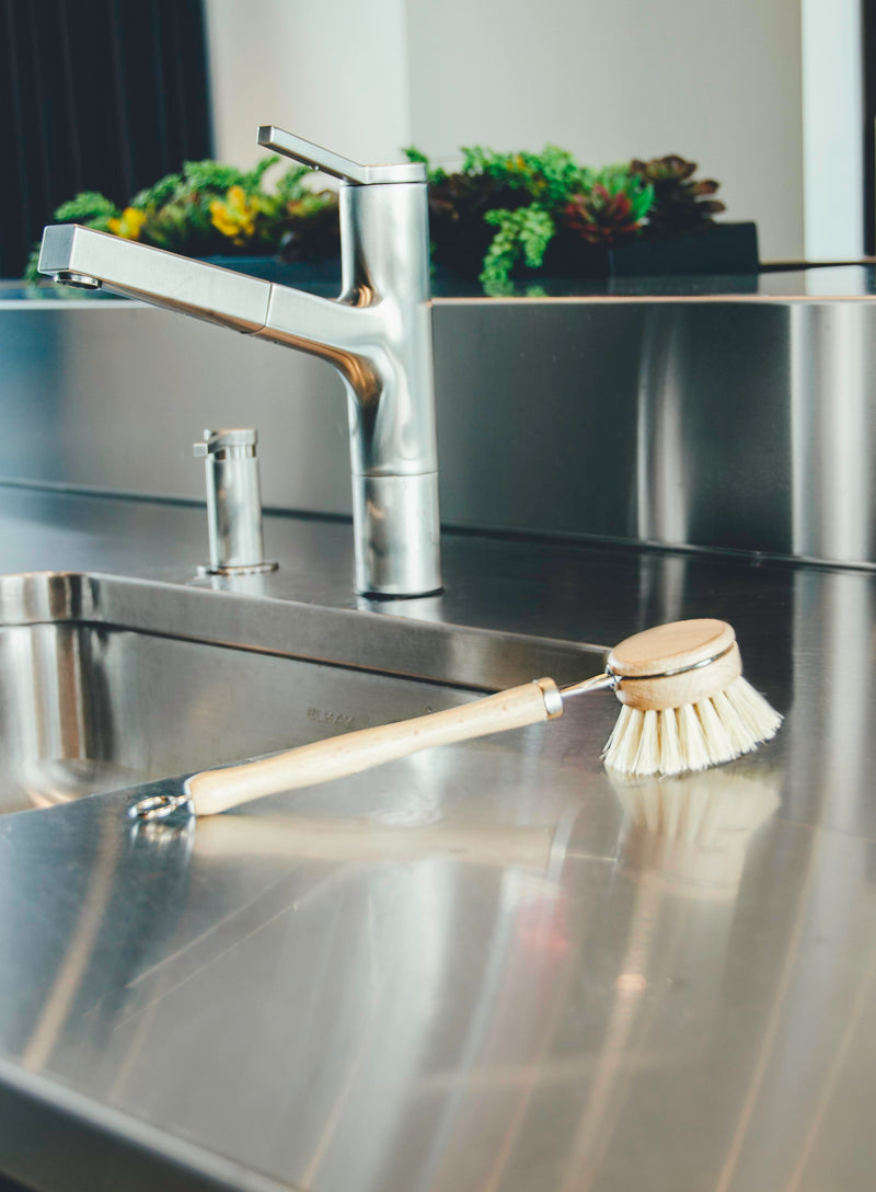 biodegradable reusable pot scrubber, eco-friendly kitchen utensil, zero waste brush