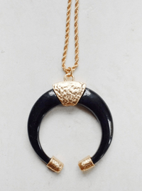 long pendant horn boho style necklace