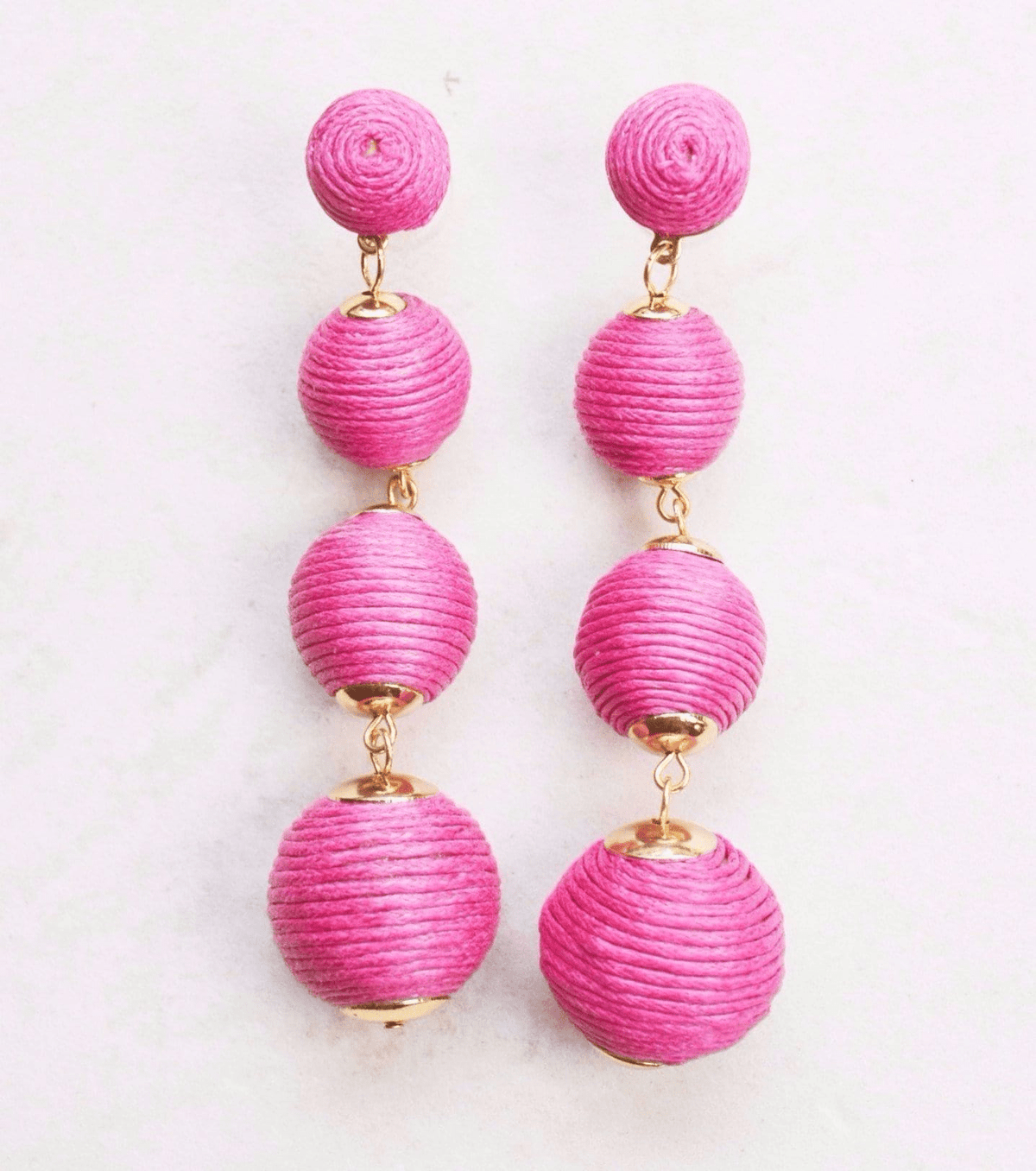 pink statement fun trendy bobble earrings