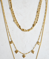 multi-layered gold boho festival style necklace