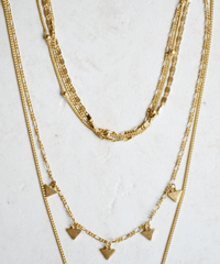 multi-layered gold boho festival style necklace