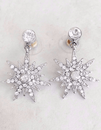 sparkle shine snowflake star drop earrings