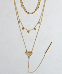 multi-layered gold boho festival style necklace