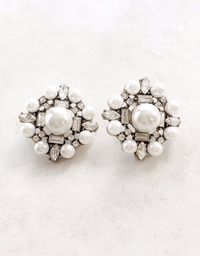 bridal formal  special occasion pearl statement earrings