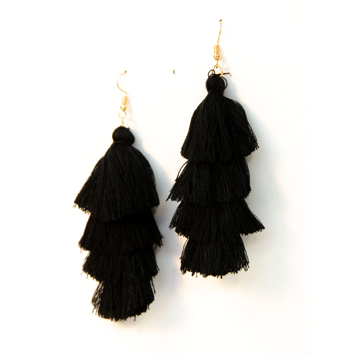 black long tassel statement earrings shop small boutique
