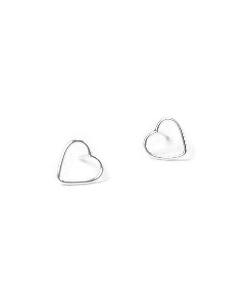Sterling Silver Heart Stud Valentines Day earrings