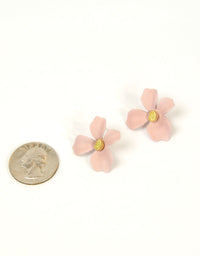 pink floral statement stud earring shop small boutique