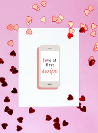 Love At First Swipe Happy Valentine's Day Card,Valentine's Day Card for Him,Valentine's Day Card for Her,Online Dating VDay Card,Made in USA