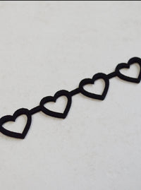 black hearts comfortable choker necklace with extender