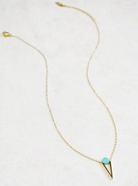 delicate 14K gold turquoise stone necklace