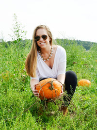 preppy collar necklace orange white 