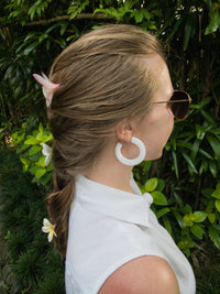 lucite white trendy hoops