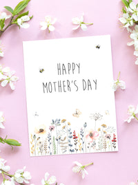 Happy Mother's Day Card,Happy Mother's Day Blank Card,Mum Day Card,Floral Spring Card,Mom Card,Mother's Day Card for friend,Made in USA