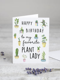 happy birthday to my favorite plant lady birthday card