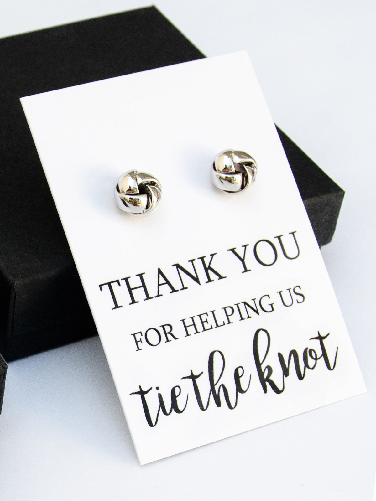 Tie The Knot Stud Earrings Style C Bridesmaid Thank You Gift,Bridal Party Thank You,Thank You For Helping Us Tie The Knot Bridesmaid Gift