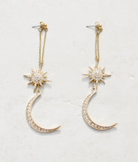 celestial moon star drop earrings