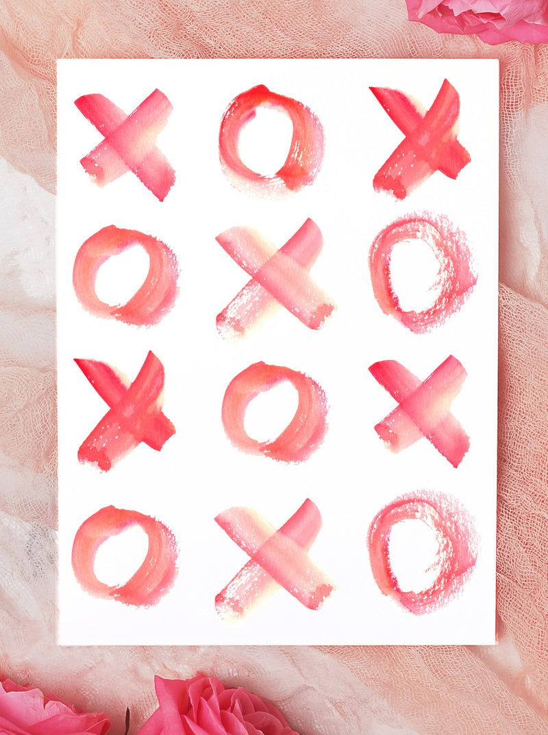 XOXO Pink Valentine's Day Card Set,Galentines Day Card for Friend,Hugs + Kisses Pink XOXO Card Set,Valentine's Day Card for Her,Made in USA