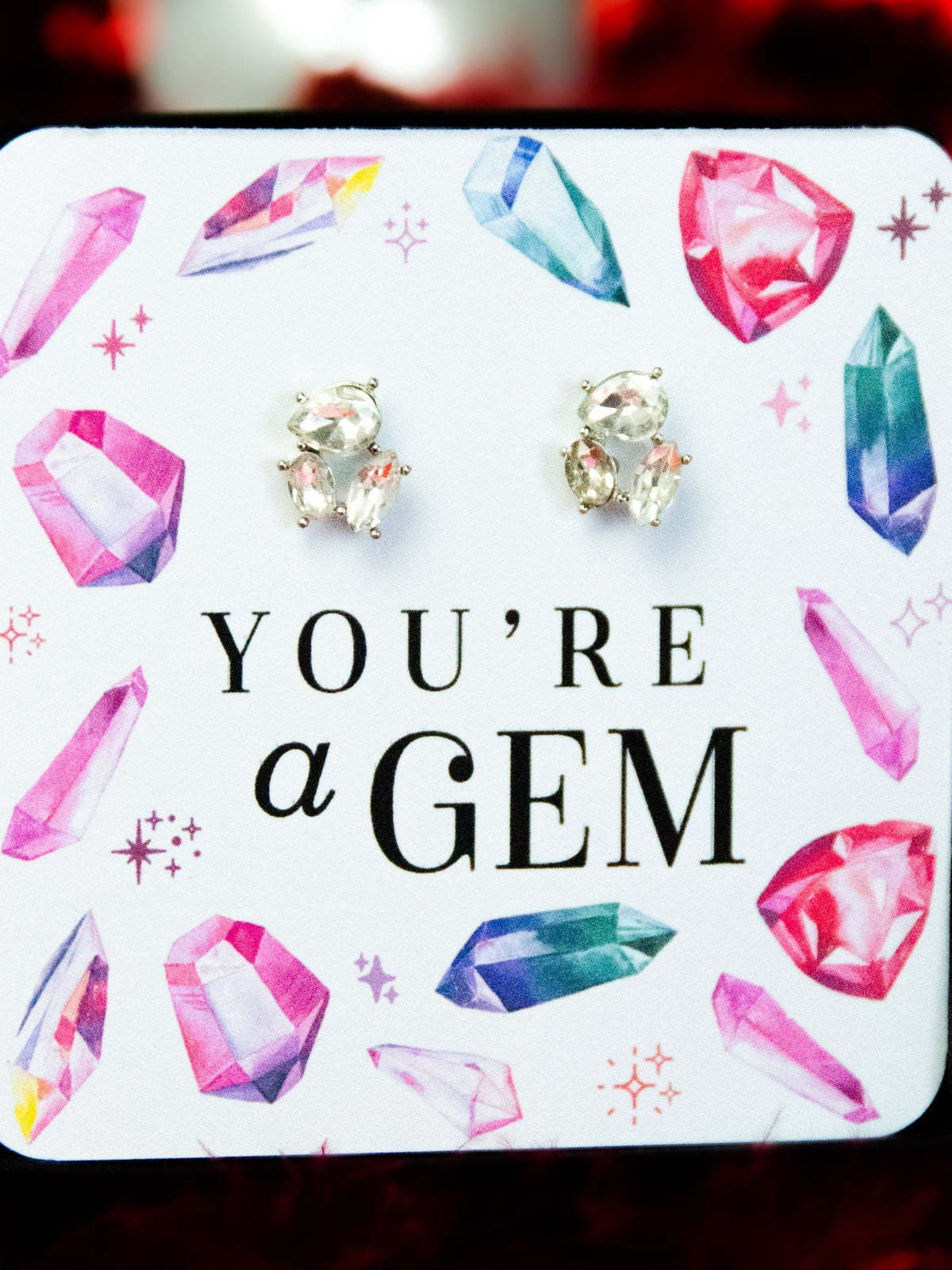 You're A Gem Stud Earrings Galentine's Day Gift,Valentine Jewelry Gift for Friends,Valentine's Gift Ideas for Women, Galentine's day Jewelry